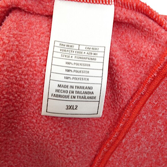 NBA 3XL2 Tall Pregame Full Zip Hoodie Red Heather Sample Jacket Big & Tall Rare - Picture 11 of 11